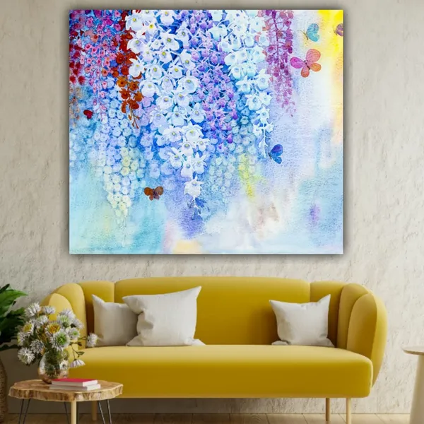 Multicolour_Beautiful_Ordchid_Flowers_Paintings_Modern_Wall_Art_Decor_Canvas_Painting_For_Living_Room_|_Bedroom_|_Office_Walls_(24_By_24_Inches)_(With_Frame)