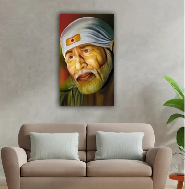 Multicolour_Beautiful_Canvas_Sai_Baba_Painting_Photo_Frame_For_Living_Room_|_Bedroom_Big_Size_(With_Frame)_(24_By_48_Inches)
