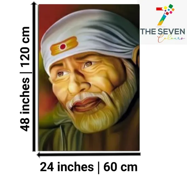 Multicolour_Beautiful_Canvas_Sai_Baba_Painting_Photo_Frame_For_Living_Room_|_Bedroom_Big_Size_(With_Frame)_(24_By_48_Inches)