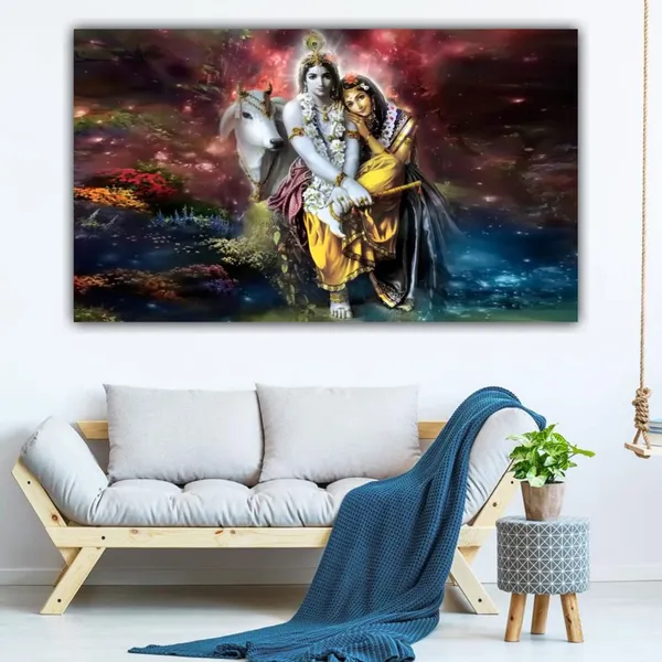 Multicolour_Beautiful_Canvas_Radha_Krishna_Painting_With_Frame_For_Living_Room_Wall_Decor_Big_Size_Large_Photo_Home_Decoration_|_Bedroom_|_Office_Walls_|_Gifts_(48X24_Inches_|_120X60_Cm)
