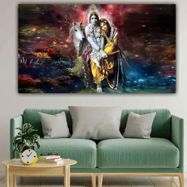 Multicolour_Beautiful_Canvas_Radha_Krishna_Painting_With_Frame_For_Living_Room_Wall_Decor_Big_Size_Large_Photo_Home_Decoration_|_Bedroom_|_Office_Walls_|_Gifts_(48X24_Inches_|_120X60_Cm)