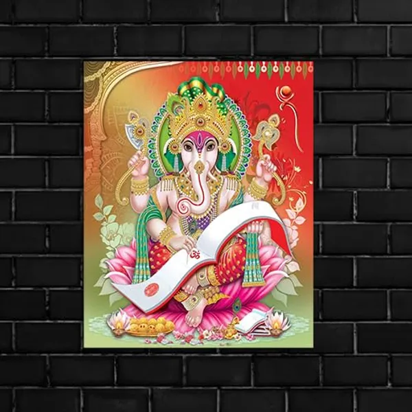 Multicolour_Beautiful_Lord_Ganesha_Painting_Canvas_Wall_Frame_For_Living_Room_Wall_Decor_|_Lord_Ganesh_Ji_Ganpati_Painting_With_Frame_|_Canvas_Painting_(Ready_To_Hang)_(20_By_30_Inches)
