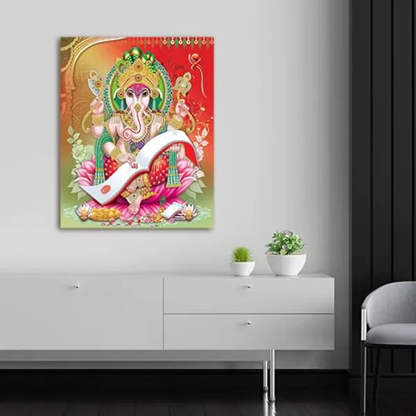 Multicolour_Beautiful_Lord_Ganesha_Painting_Canvas_Wall_Frame_For_Living_Room_Wall_Decor_|_Lord_Ganesh_Ji_Ganpati_Painting_With_Frame_|_Canvas_Painting_(Ready_To_Hang)_(20_By_30_Inches)