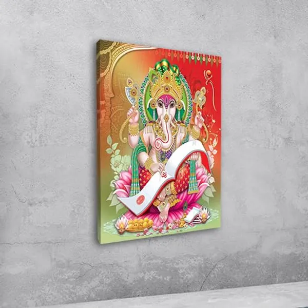 Multicolour_Beautiful_Lord_Ganesha_Painting_Canvas_Wall_Frame_For_Living_Room_Wall_Decor_|_Lord_Ganesh_Ji_Ganpati_Painting_With_Frame_|_Canvas_Painting_(Ready_To_Hang)_(20_By_30_Inches)