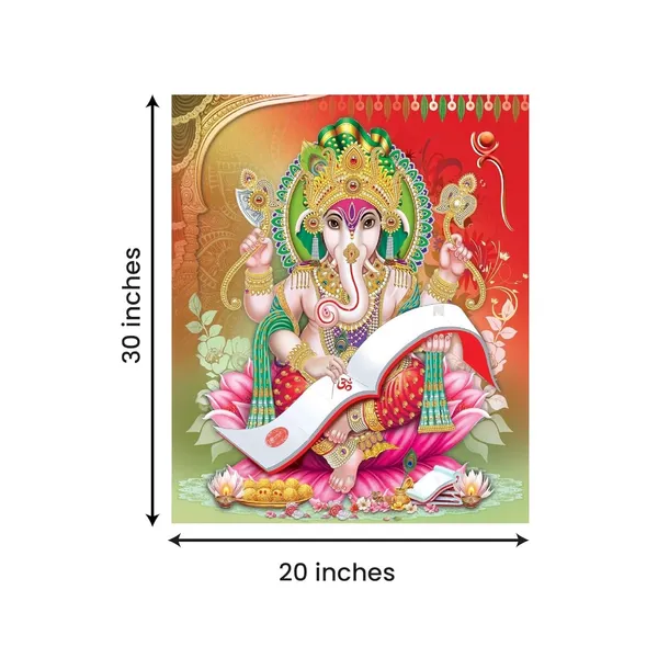 Multicolour_Beautiful_Lord_Ganesha_Painting_Canvas_Wall_Frame_For_Living_Room_Wall_Decor_|_Lord_Ganesh_Ji_Ganpati_Painting_With_Frame_|_Canvas_Painting_(Ready_To_Hang)_(20_By_30_Inches)