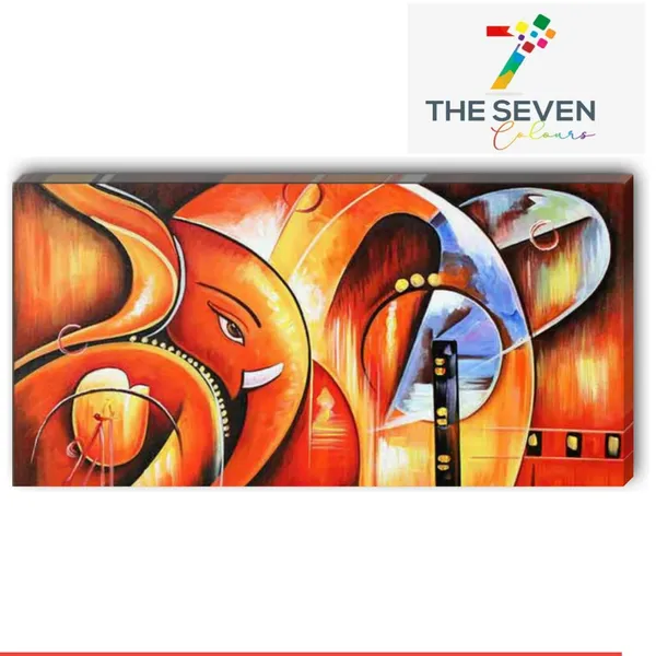 Multicolour_Beautiful_Ganesha_Paintings_Abstract_Art_Canvas_Wall_Art_For_Living_Room_Big_Size_(With_Wooden_Framing,_36_By_24_Inches)