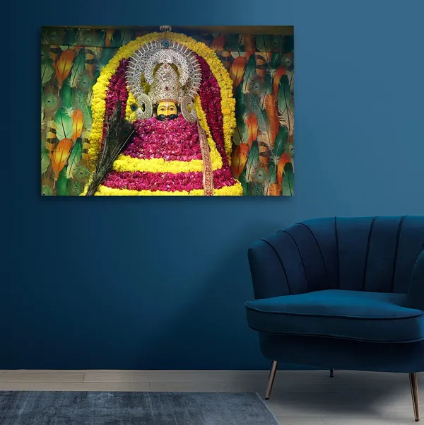 Multicolour_Khatu_Shyam_Ji_Photo_Frame_For_Wall_Decoration_Living_Room_|_Canvas_With_Wooden_Frame_|_Khatu_Shyam_Wall_Frame|_Khatu_Shyam_Ji_Decorative_Wall_Deames_(36_By_24_Inches)