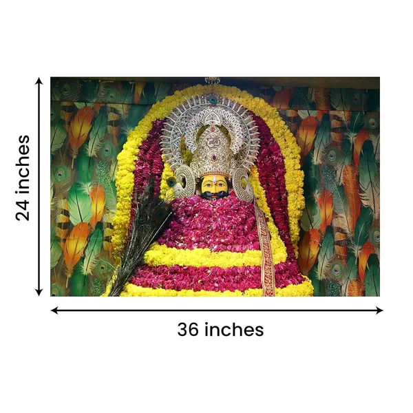 Multicolour_Khatu_Shyam_Ji_Photo_Frame_For_Wall_Decoration_Living_Room_|_Canvas_With_Wooden_Frame_|_Khatu_Shyam_Wall_Frame|_Khatu_Shyam_Ji_Decorative_Wall_Deames_(36_By_24_Inches)