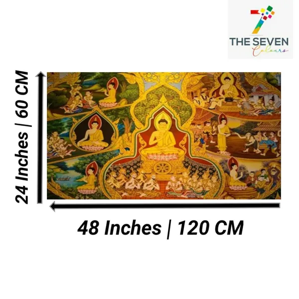 Multicolour_Buddha_Paintings_Canvas_Abstract_Modern_Art_Painting_For_Living_Room_Big_Size_(48_By_24_Inches)_(With_Frame)