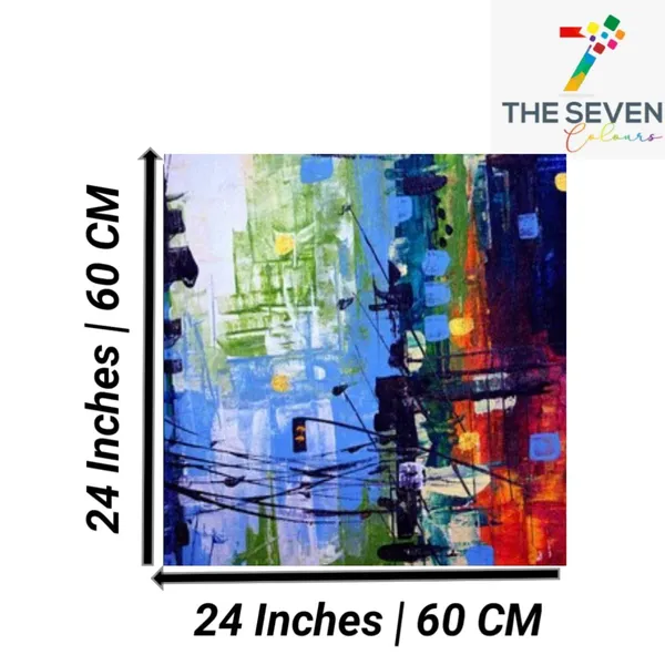 Multicolour_Beautiful_Abstract_Blue_Oil_Painting_Canvas_Abstract_Modern_Wall_Art_Decor_Paintings_For_Living_Room_(With_Frame)_(24_By_24_Inches)