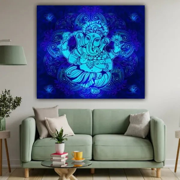 Multicolour_Beautiful_Ganesha_Painting_Photo_Frame_Canvas_Abstract_Modern_Wall_Art_Decor_Ganesh_Ji_Painting_For_Living_Room_(With_Frame)_(24_By_24_Inches)