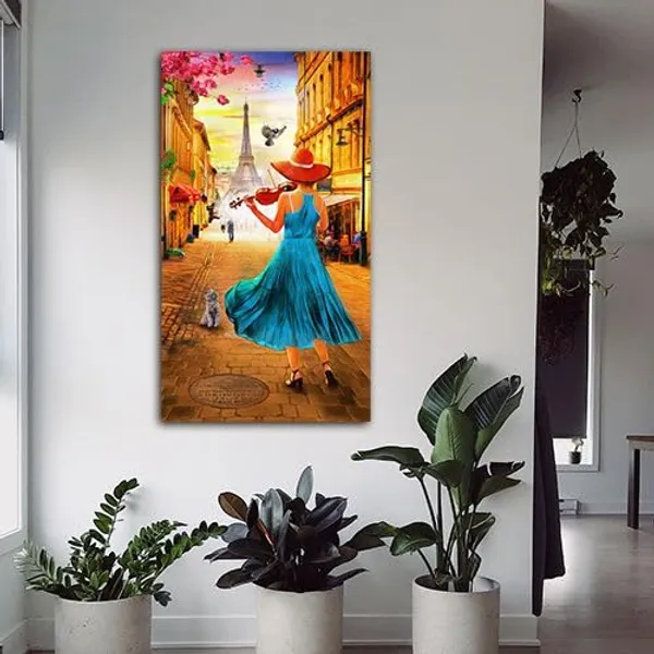 Multicolour_Beautiful_Landscape_Girl_Playing_The_Violin_Canvas_Painting_Wall_Frame_Wall_Decor_For_Living_Room,_Modern_Art_Painting_(Ready_To_Hang)_(24_By_48_Inches)