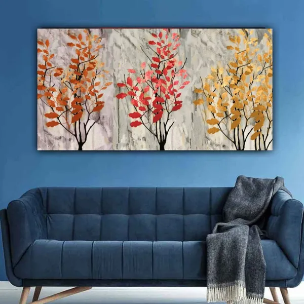 Multicolour_Beautiful_Flower_Painting_Art_Canvas_Abstract_Modern_Wall_Decor_Big_Large_Size_Floral_Frame_For_Living_Room_|_Bedroom_(48_By_24_Inches_|_120_By_60_Cm)_(With_Frame)