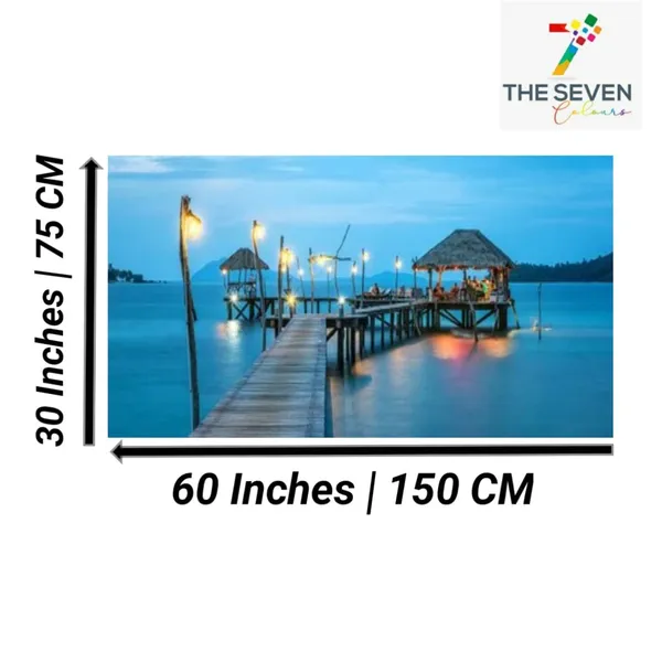 Multicolour_Beautiful_Bahamas_Beach_Landscape_Painting_Canvas_Modern_Art_Wall_Decor_Big_Large_Size_Painting_For_Living_Room_(With_Wooden_Frame)_(60_By_30_Inches)