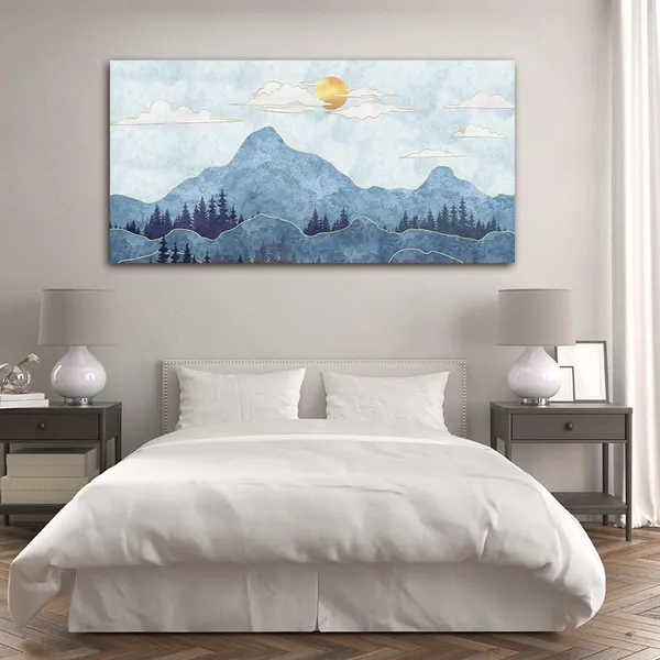 Multicolour_Beautiful_Mountain_Abstract_Canvas_Painting_Wall_Frame_Wall_Decor_|_Modern_Art_Canvas_Painting_(Ready_To_Hang)_(60_By_30_Inches)