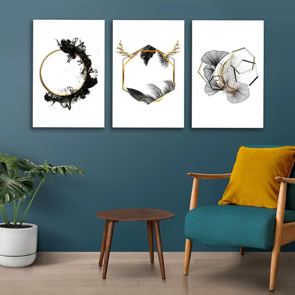 Multicolour_Beautiful_Abstract_Canvas_Painting_For_Living_Room_Wall_Decor_|_Canvas_Painting_|_Modern_Wall_Art_Rings_Painting_|_Multi_Frame_Painting_(Ready_To_Hang)(18_By_36_Inches)