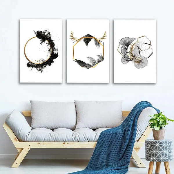 Multicolour_Beautiful_Abstract_Canvas_Painting_For_Living_Room_Wall_Decor_|_Canvas_Painting_|_Modern_Wall_Art_Rings_Painting_|_Multi_Frame_Painting_(Ready_To_Hang)(18_By_36_Inches)