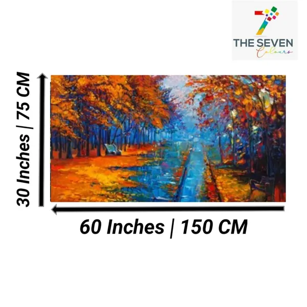 Multicolour_Beautiful_Autumn_Trees_Forest_Landscape_Paintings_Canvas_Modern_Wall_Art_Decor_Big_Large_Size_Paintings_For_Living_Room_(With_Wooden_Frame)_(60_By_30_Inches)