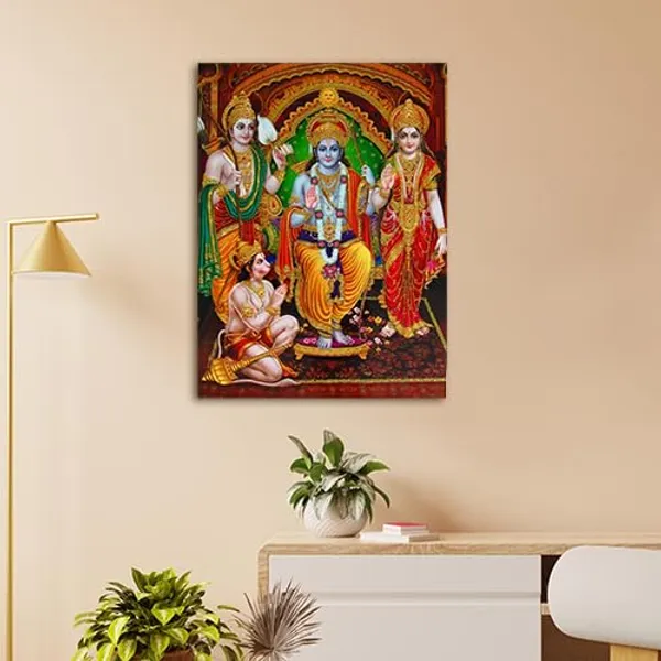 Multicolour_Beautiful_Ramdarbar_With_Shri_Ram,_Sita_Mata,_Laxamnji,_Hanuman_Ji_Canvas_Painting_Wall_Frame_Wall_Decor_For_Living_Room,_Modern_Art_Painting_(Ready_To_Hang)_(20_By_30_Inches)