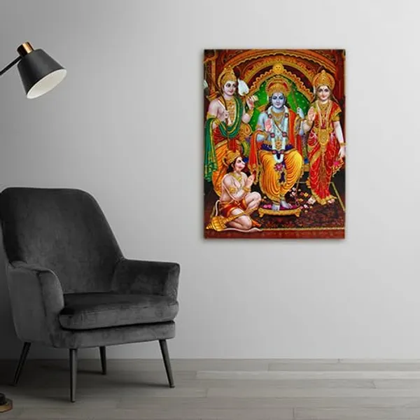 Multicolour_Beautiful_Ramdarbar_With_Shri_Ram,_Sita_Mata,_Laxamnji,_Hanuman_Ji_Canvas_Painting_Wall_Frame_Wall_Decor_For_Living_Room,_Modern_Art_Painting_(Ready_To_Hang)_(20_By_30_Inches)