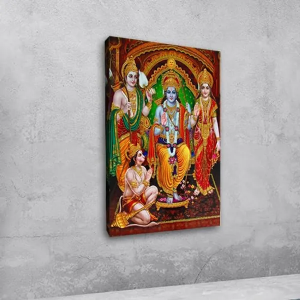 Multicolour_Beautiful_Ramdarbar_With_Shri_Ram,_Sita_Mata,_Laxamnji,_Hanuman_Ji_Canvas_Painting_Wall_Frame_Wall_Decor_For_Living_Room,_Modern_Art_Painting_(Ready_To_Hang)_(20_By_30_Inches)