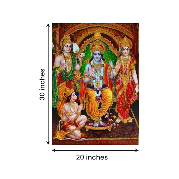 Multicolour_Beautiful_Ramdarbar_With_Shri_Ram,_Sita_Mata,_Laxamnji,_Hanuman_Ji_Canvas_Painting_Wall_Frame_Wall_Decor_For_Living_Room,_Modern_Art_Painting_(Ready_To_Hang)_(20_By_30_Inches)