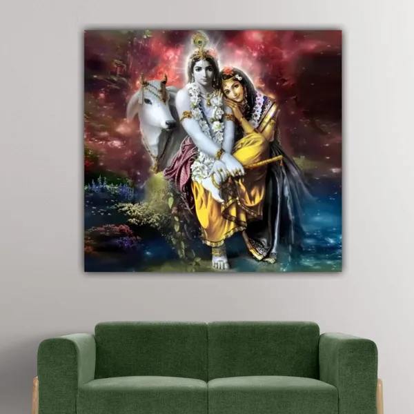 Multicolour_Beautiful_Canvas_Madhubani_Radha_Krishna_Painting_With_Frame_For_Living_Room_Wall_Decor_Big_Size_Large_Photo_Home_Decoration_|_Bedroom_|_Office_Walls_|_Gifts_(24X24_Inches)