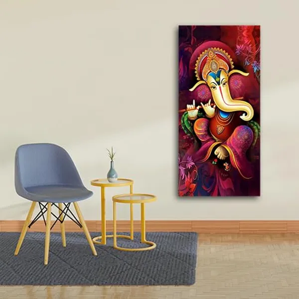 Multicolour_Beautiful_Lord_Ganesha_Painting_Canvas_Wall_Frame_For_Living_Room_Wall_Decor_|_Lord_Ganesh_Ji_Ganpati_Painting_With_Frame_|_Canvas_Painting_(Ready_To_Hang)_(24_By_48_Inches)