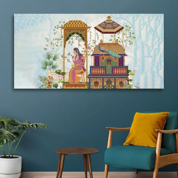 Multicolour_Indian_Mughal_Art_Canvas_Painting_Wall_Frame,_Big_Size_Canvas_Painting_With_Frame_|_Canvas_Painting_|_Ancient_Indian_Mughal_Painting_(Ready_To_Hang)_(60_By_30_Inches)