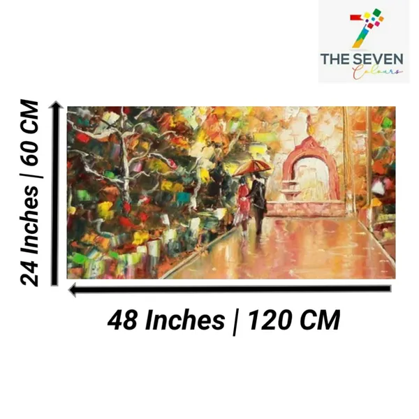 Multicolour_Beautiful_Canvas_Paintings_Couples_Walking_In_Rain_Abstract_Modern_Wall_Art_Decor_Big_Large_Size_Landscape_Paintings_For_Living_Room_(48_By_24_Inches)_(With_Wooden_Frame)