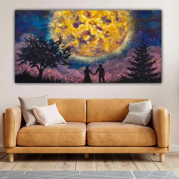 Multicolour_Landscape_Couples_Canvas_Painting_Wall_Frame_Wall_Decor_For_Living_Room_|_Couples_In_Night_Sky_Canvas_Painting_(Ready_To_Hang)_(60_By_30_Inches)