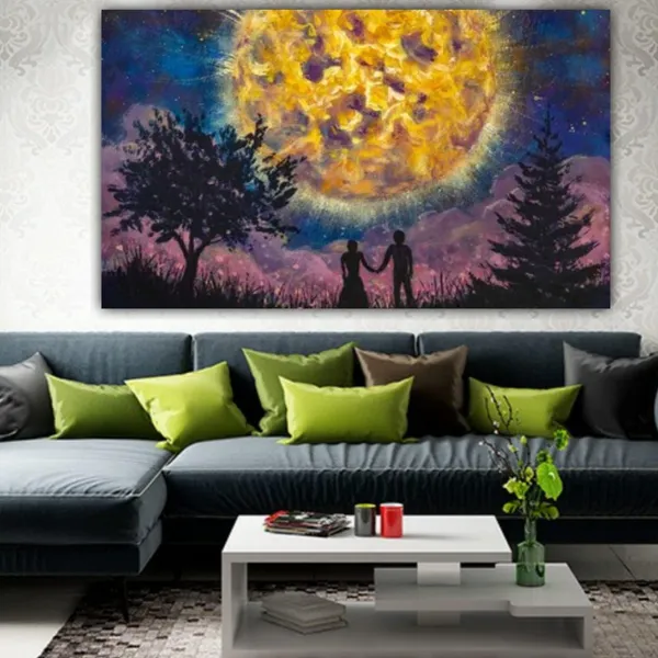 Multicolour_Landscape_Couples_Canvas_Painting_Wall_Frame_Wall_Decor_For_Living_Room_|_Couples_In_Night_Sky_Canvas_Painting_(Ready_To_Hang)_(60_By_30_Inches)