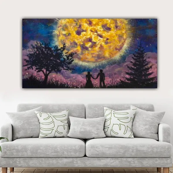 Multicolour_Landscape_Couples_Canvas_Painting_Wall_Frame_Wall_Decor_For_Living_Room_|_Couples_In_Night_Sky_Canvas_Painting_(Ready_To_Hang)_(60_By_30_Inches)