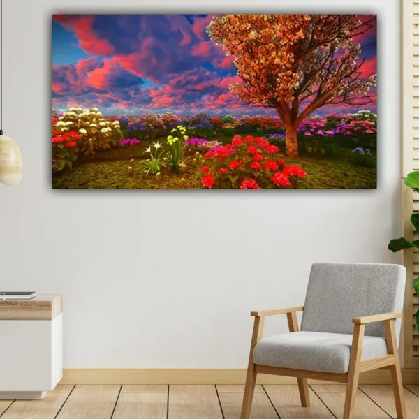 Multicolour_Beautiful_Canvas_Paintings_Autumn_Colorful_Flowers_Landscape_Modern_Wall_Art_Decor_Abstract_Designs_Big_Large_Size_Paintings_(With_Frame)_(18_By_24_Inches)