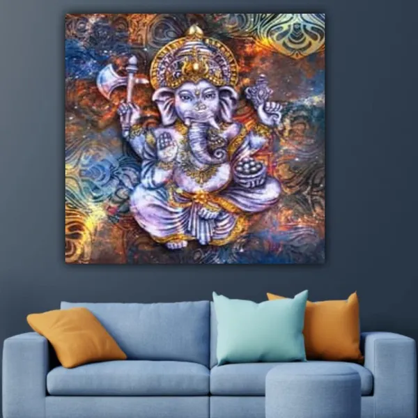 Multicolour_Beautiful_Ganesha_Painting_Multicoloured_Textured_Photo_Frame_Canvas_Abstract_Modern_Wall_Art_Decor_Ganesh_Ji_Painting_For_Living_Room_(With_Frame)_(24_By_24_Inches)