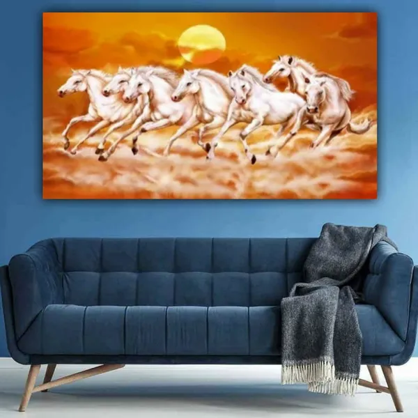 Multicolour_Beautiful_Vastu_Seven_White_Running_Horses_Painting_Sunrise_With_Frame_For_Living_Room_Wall_Decors_Big_Large_Size_Canvas_Painting_(60_By_30_Inches)