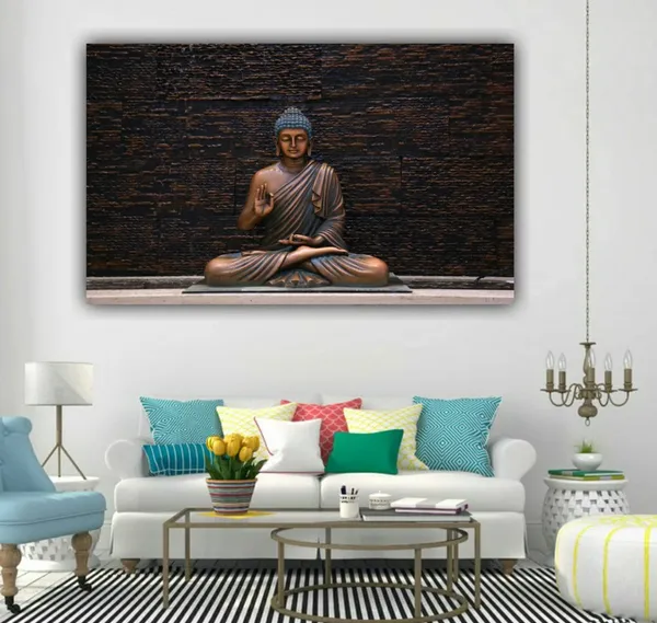 Multicolour_Beautiful_Buddha_Paintings_Abstract_Canvas_Wall_Art_Frame_For_Wall_Decoration_(With_Wooden_Framing)_(36_By_24_Inches)