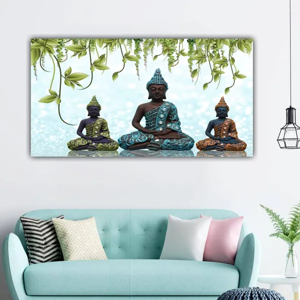 Multicolour_Beautiful_Meditating_Buddha_Painting_Abstract_Modern_Wall_Art_Decor_Big_Large_Size_Paintings_For_Living_Room_(48_By_24_Inches_|_120_By_60_Cm)_(With_Frame)