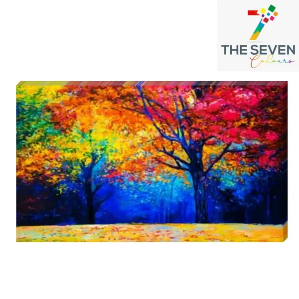 Multicolour_Beautiful_Colourful_Trees_Landscape_Paintings_Canvas_Abstract_Modern_Wall_Art_Decor_Big_Large_Size_Painting_For_Living_Room_(With_Frame)_(48_By_24_Inches)