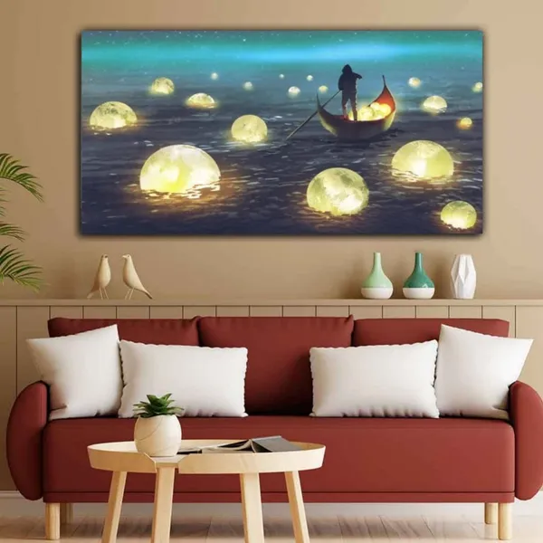 Multicolour_Landscape_Canvas_Painting_For_Wall_Decoration_A_Man_Rowing_Boat_Abstract_Big_Large_Size_Painting_For_Living_Room_|_Home_Decor_(48X24_Inches)
