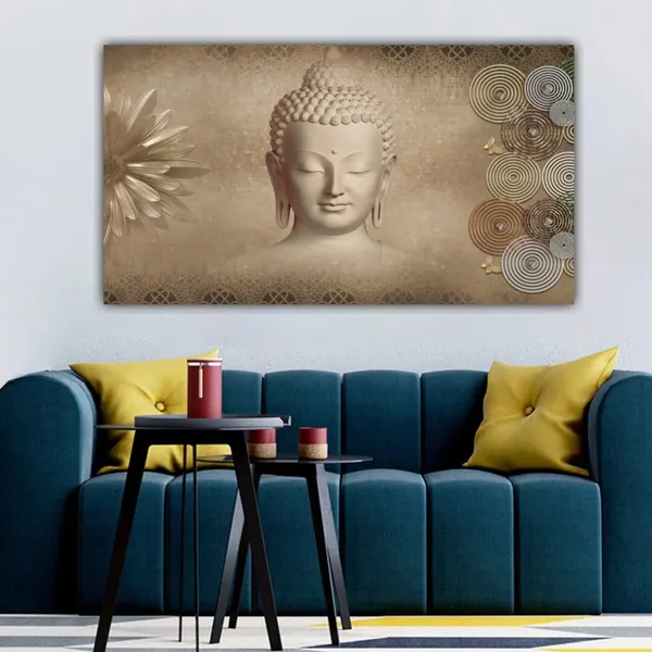 Multicolour_Beautiful_Meditating_Buddha_Painting_Canvas_Abstract_Modern_Wall_Art_Decor_Big_Large_Size_Paintings_For_Living_Room_(With_Frame)_(48_By_24_Inches)