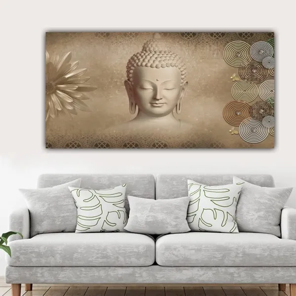 Multicolour_Beautiful_Meditating_Buddha_Painting_Canvas_Abstract_Modern_Wall_Art_Decor_Big_Large_Size_Paintings_For_Living_Room_(With_Frame)_(48_By_24_Inches)