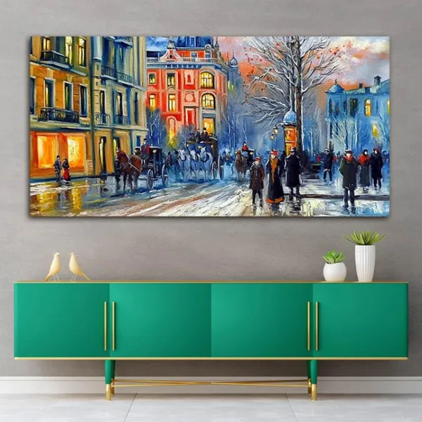 Multicolour_Beautiful_Landscape_Old_City_In_Winter_Canvas_Painting_Wall_Frame_Wall_Decor_For_Living_Room,_Modern_Art_Painting_(Ready_To_Hang)_(48_By_24_Inches)