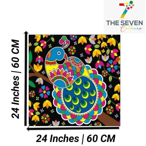 Multicolour_Beautiful_Peacock_Madhubani_Paintings_Canvas_Abstract_Modern_Wall_Art_Decor_Madhubani_Painting_For_Living_Room_|_Bedroom_|_Office_Walls_(With_Frame)_(24_By_24_Inches)