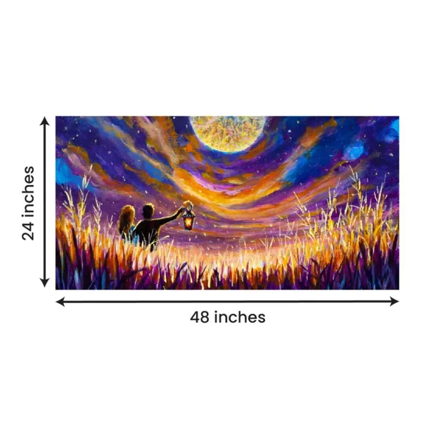 Multicolour_Landscape_Couples_Canvas_Painting_Wall_Frame_Wall_Decors_For_Living_Room_|_Couples_In_Night_Sky_Painting_(Ready_To_Hang)_(48_By_24_Inches)