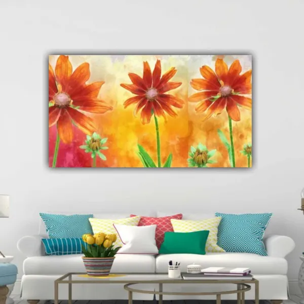 Multicolour_Beautiful_Sun_Flower_Painting_Canvas_Abstract_Modern_Art_Wall_Decor_Big_Large_Size_For_Living_Room_|_Bedroom_|_Home_Decoration_(48_By_24_Inches_|_120_By_60_Cm)_(With_Frame)