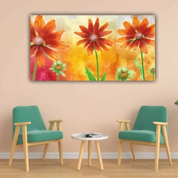 Multicolour_Beautiful_Sun_Flower_Painting_Canvas_Abstract_Modern_Art_Wall_Decor_Big_Large_Size_For_Living_Room_|_Bedroom_|_Home_Decoration_(48_By_24_Inches_|_120_By_60_Cm)_(With_Frame)