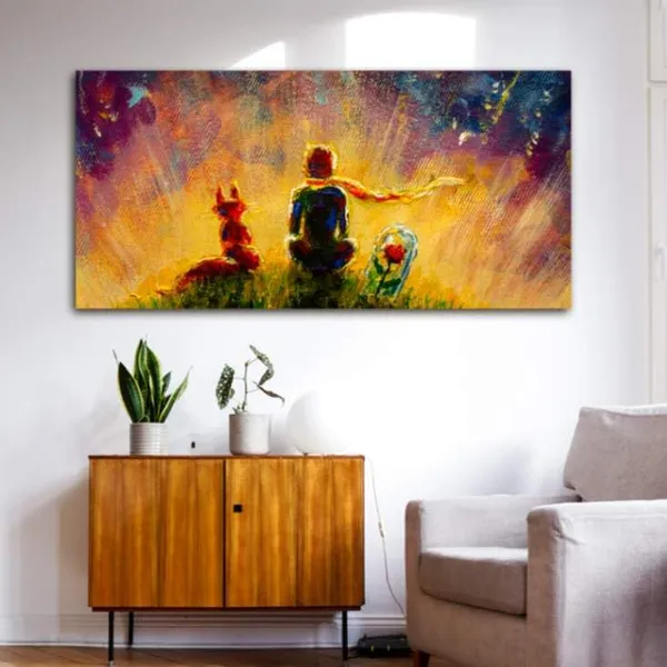 Multicolour_Beautiful_Canvas_Painting_Frame_Wall_Decor_For_Living_Room,_A_Girl_With_Bunny_|_Big_Large_Size_Wall_Painting_Frame_|_Canvas_Painting_(Ready_To_Hang)_(48_By_24_Inches)