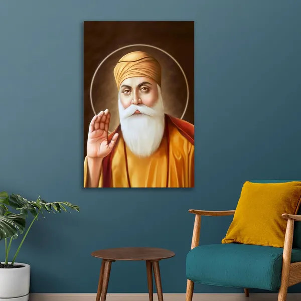 Multicolour_Guru_Nanak_Painting_Canvas_Wall_Frame_Wall_Decor,_Big_Size_Canvas_Painting_With_Frame_|_Canvas_Painting_|_Guru_Nanak_Dev_Ji_Painting_Portrait_(Ready_To_Hang)_(24_By_36_Inches)