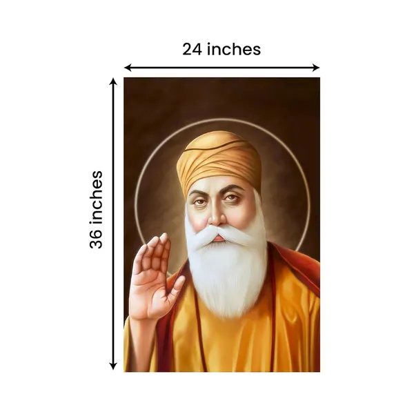 Multicolour_Guru_Nanak_Painting_Canvas_Wall_Frame_Wall_Decor,_Big_Size_Canvas_Painting_With_Frame_|_Canvas_Painting_|_Guru_Nanak_Dev_Ji_Painting_Portrait_(Ready_To_Hang)_(24_By_36_Inches)